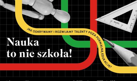 grafika z napisami na czarnym tle