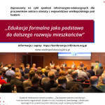 Sala konferencyjna pełna ludzi, prezentacja wyświetlana na ekranie.