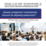 Fotografia sali konferencyjnej z prelegentem i słuchaczami siedzącymi na krzesłach.